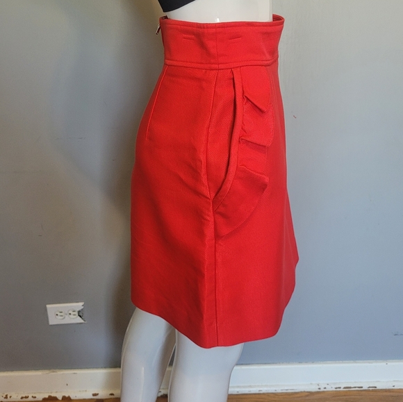 Sandro Paris Cotton Blend Skirt with Ruffled Pockets, VGUC, Size 1/ US size 4 - Picture 3 of 9